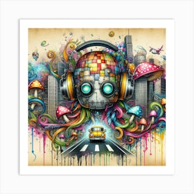 Psychedelic Skull 1 Art Print