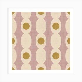 Retro Mod Geo Chain - Mauve - Mid Century Modern Art Print