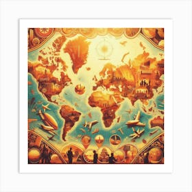 World Map 6 Art Print