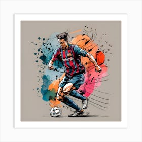 Barcelona Soccer Player Art Print