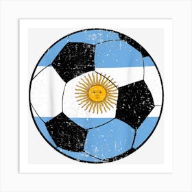 Argentina Soccer Jersey Pride Argentinian Flag Football Ball Art Print