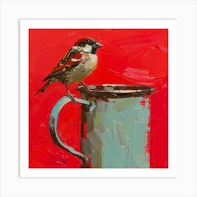 Sparrow In A Mug 7 Art Print