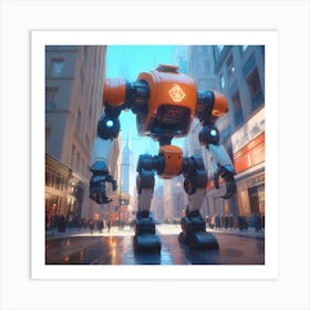 Robot In City Of London Unreal Engine Greg Rutkowski Loish Rhads Beeple Makoto Shinkai And Loi (3) Art Print