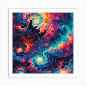 Galaxy Painting Art Print