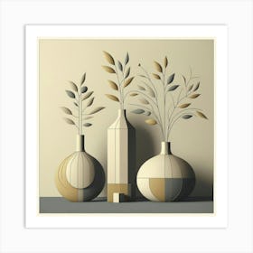 Three Vases 1 Art Print