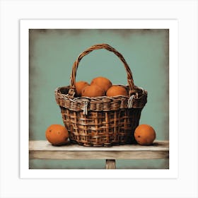 Oranges In A Basket Art Print