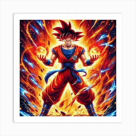 Goku Super Saiyan God V2 Art Print