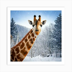 Firefly Whimsical Winter Wonderland With Cheerful Giraffe 1704 (2) Art Print