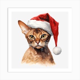 Santa Cat 19 Art Print