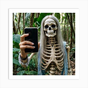 Skeleton Selfie Art Print