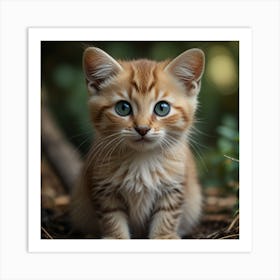 Kitten In The Woods Art Print