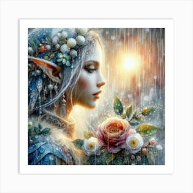 Elf In The Rain 4 Art Print