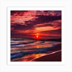 Sunset On The Beach 366 Art Print