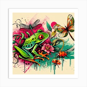 Frog Street Art 16 Art Print