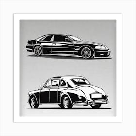 Classic Car Decals Art Print