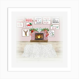 Christmas Fireplace Christmas landscapes 1 Art Print