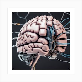Brain With Wires 1 Art Print