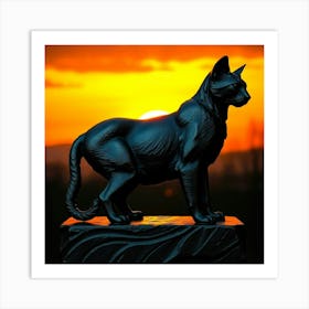 Sunset Cat 4 Art Print