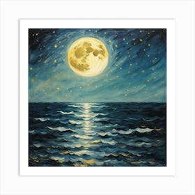 moon reflection Art Print