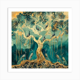 Peacock Tree Art Print