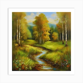 Canada's forests. Forest trees. Artwork. Oil on canvas.6 Art Print