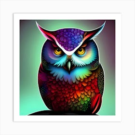 Colorful Owl 12 Art Print