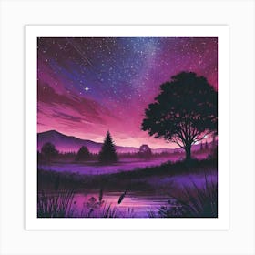 Purple Night Sky 2 Art Print