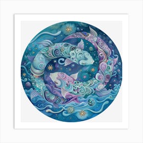 Pisces Zodiac Sign Art Print