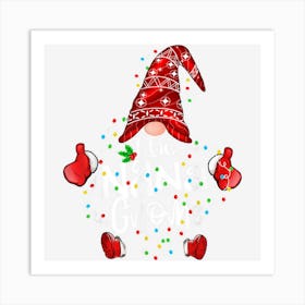 Nana Gnome Christmas Pajamas Matching Family Xmas Light Art Print