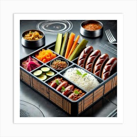 A Gourmet Fusion Dish Titled Bento Braai Box, Fe Art Print