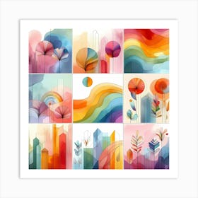 Abstract City Landscapes Art Print