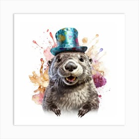 Otter In A Hat Art Print