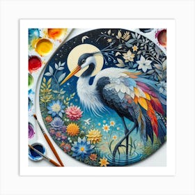 Bird Crane 2 Art Print