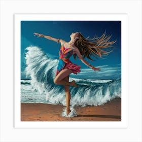 Dancer On The Beach Art Print