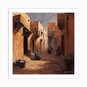 Street Scene In Morocco Art Print