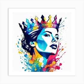 pop art watercolour flower girl 5 Art Print