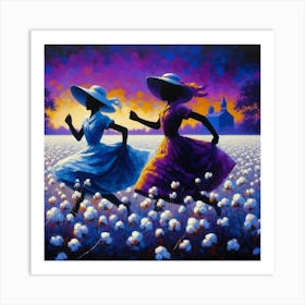 Girls Running Free Art Print