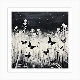 Black And White Butterflies Art Print