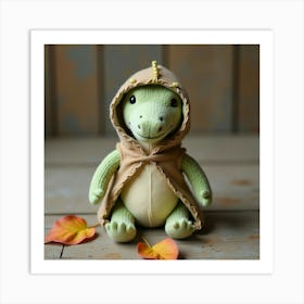 Flux Dev A Vintageinspired Plush Crocodile Doll With A Soft Pa 1 Poster