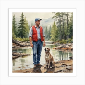 Man And Dog Art Print