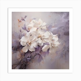 Lilac Veil: Brushstrokes of Warmth Art Print