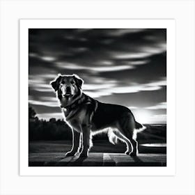 Sunset Dog Art Print