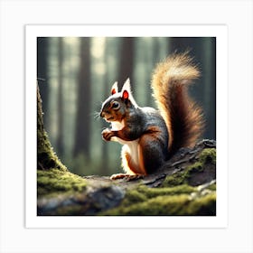 Squirrel In The Forest 193 Art Print