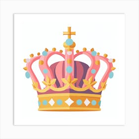 Crown On A White Background Art Print