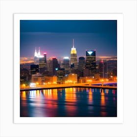 Philadelphia Skyline At Night Art Print