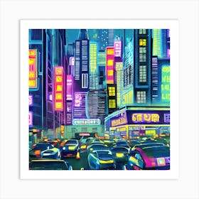 Neon City Art Print