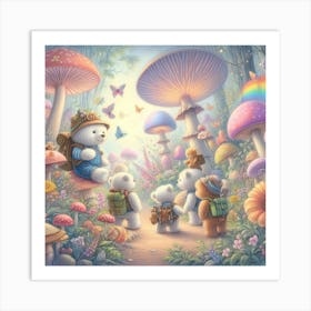 Teddy Bears In The Forest 2 Art Print