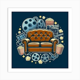 Tv Couch Logo Art Print