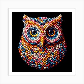 Owl Made Of Beads Art Print