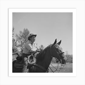 Untitled Photo, Possibly Related To Ola, Idaho, Cowboy Who Cares For Beef Cattle Of Members Of The Ola Self Help 1 Art Print